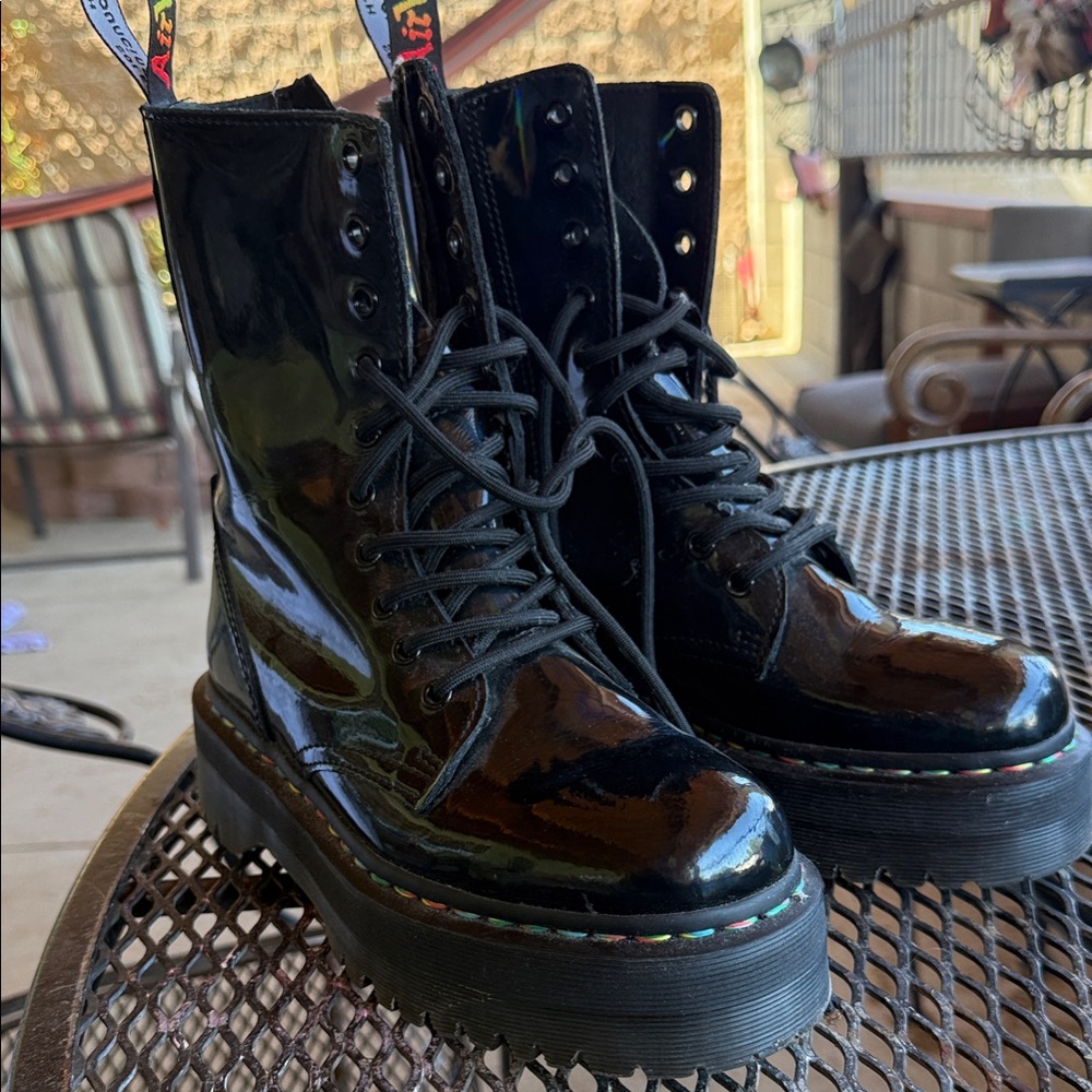 Dr. Martens Shiny Black Lace-Up Boots Jadon Hi